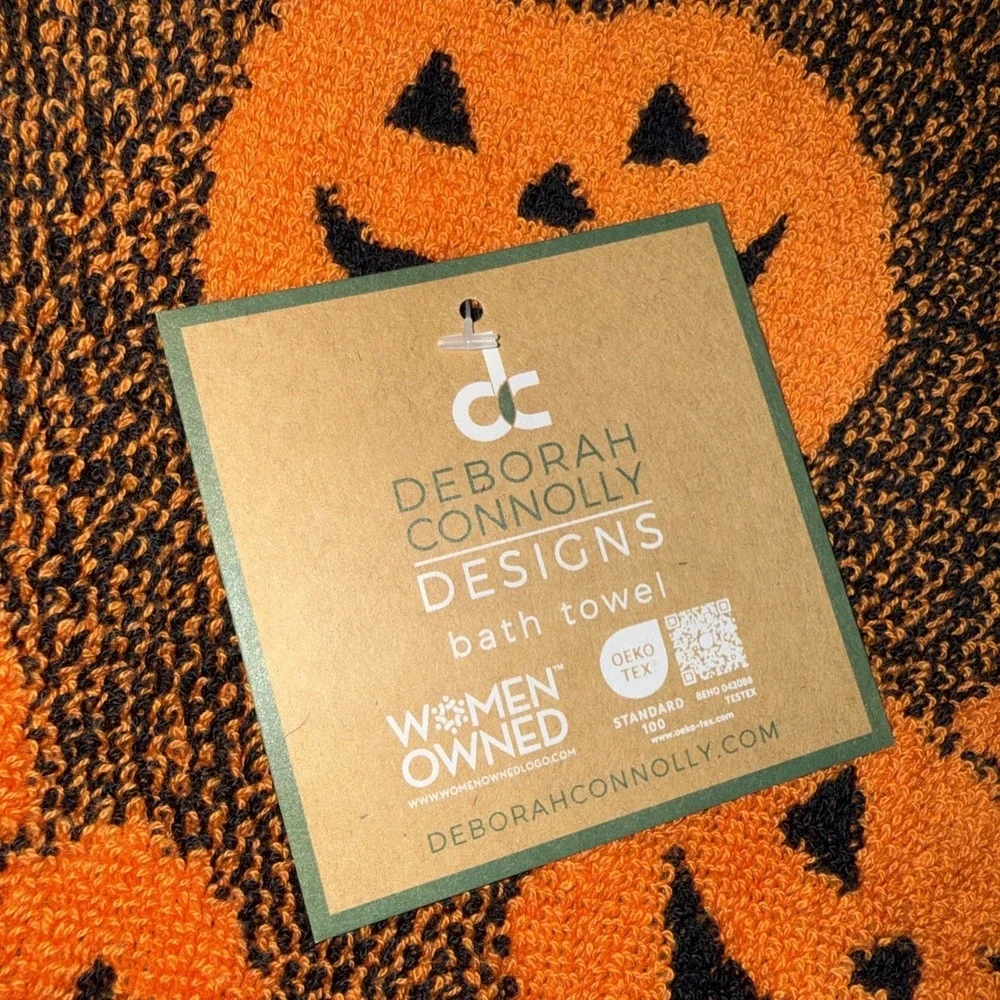 Deborah‎ Connolly Halloween Pumpkin Bath & Hand Towel Set 3pc